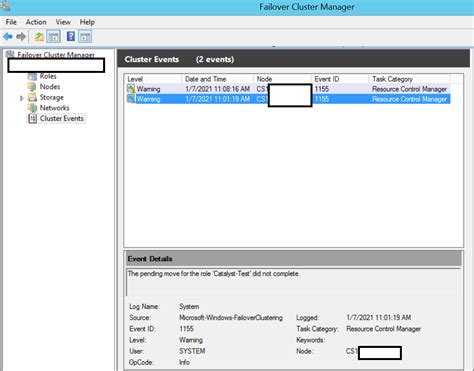 Jan 4, 2012. . Event id 1070 failover clustering